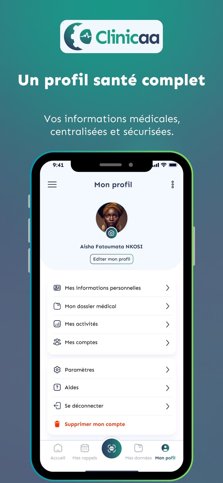 Clinicaa - Profil santé du patient