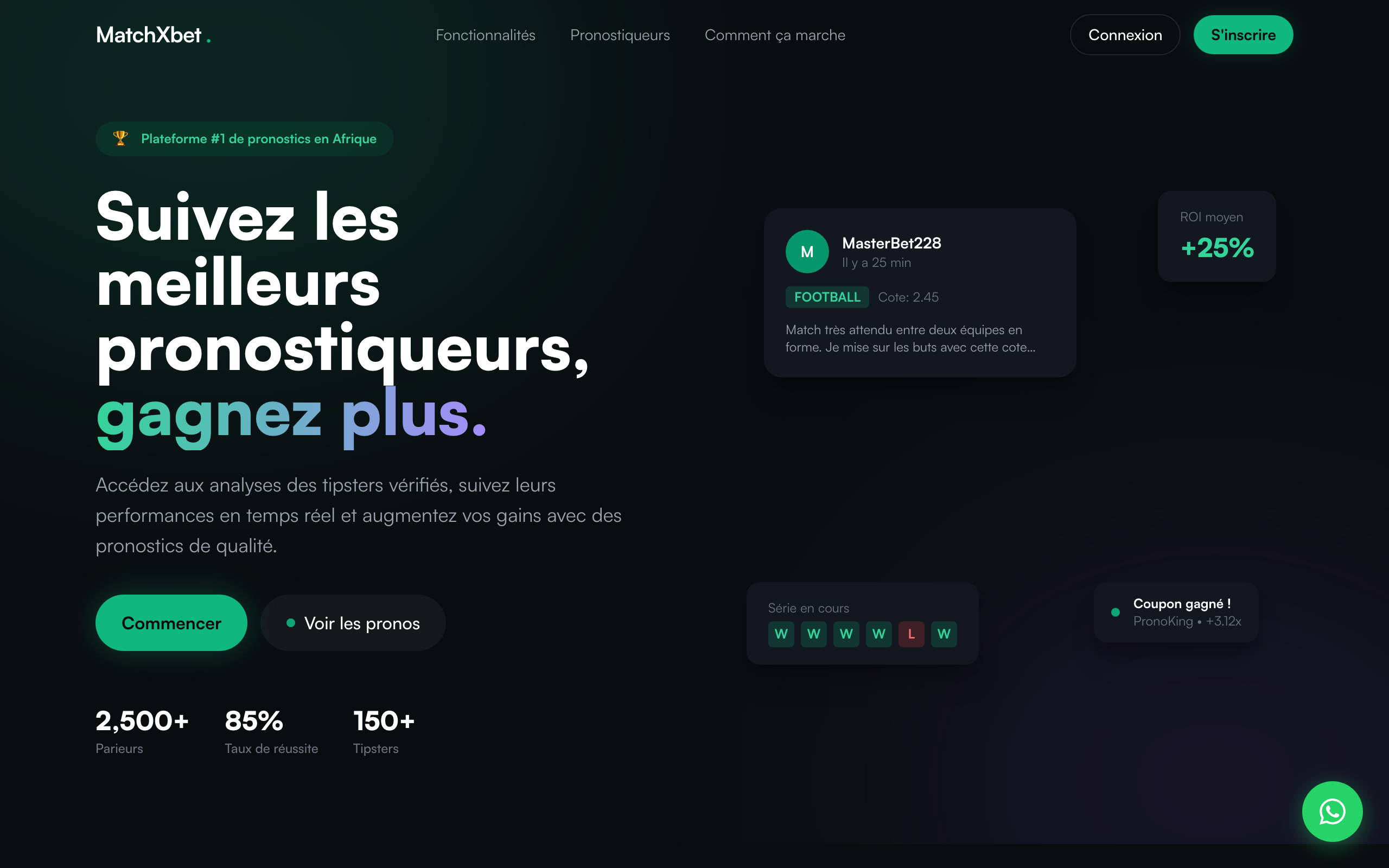 MatchXbet - Page d'accueil