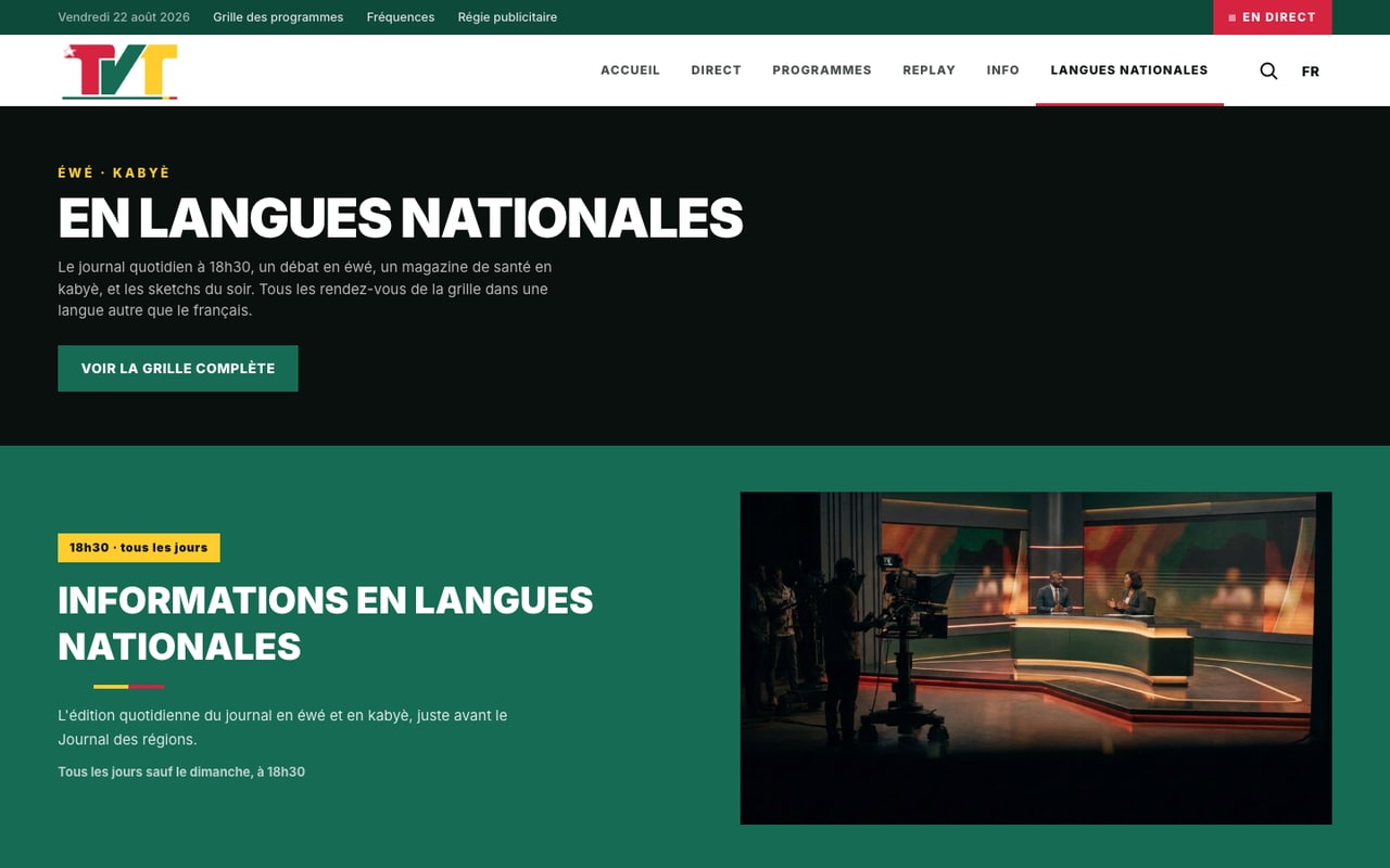 Refonte TVT - Journal en langues nationales