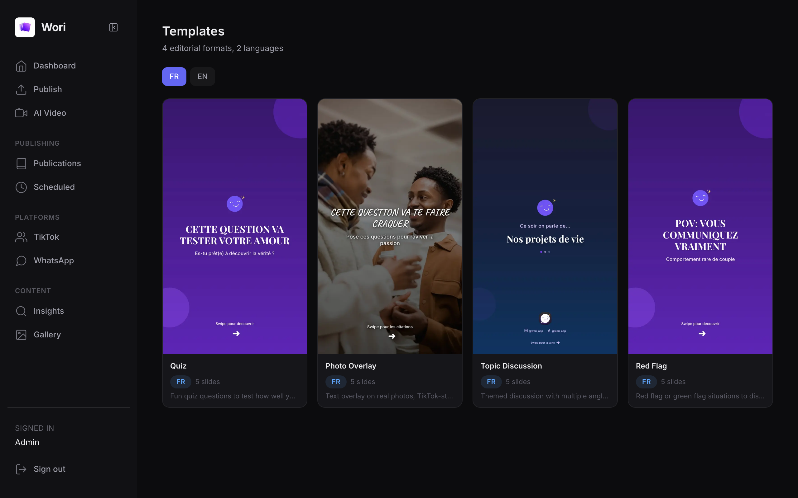 Wori Carousel - Templates éditoriaux